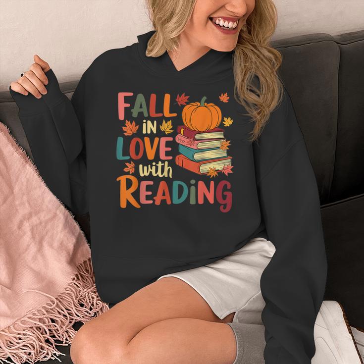 Fall In Love With Reading Autumn Thanksgiving Shirt Teacher Women's Hoodie, funny design Fall In Love With Reading Autumn Thanksgiving Shirt Teacher Women's Hoodie, funny design