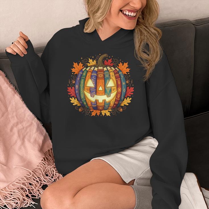 Fall Pumpkin Book Lover Spooky Librarian Teacher Halloween Women's Hoodie, funny design Fall Pumpkin Book Lover Spooky Librarian Teacher Halloween Women's Hoodie, funny design