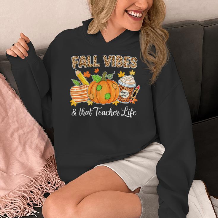 Fall Vibes And That Teacher Life Autumn Thanksgiving Women's Hoodie, funny design Fall Vibes And That Teacher Life Autumn Thanksgiving Women's Hoodie, funny design