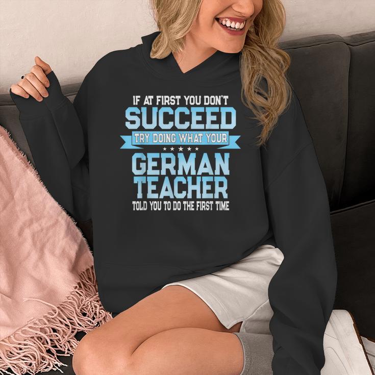 Fun German Teacher Appreciation Language Class Saying Women's Hoodie, German Teacher Gifts, funny design