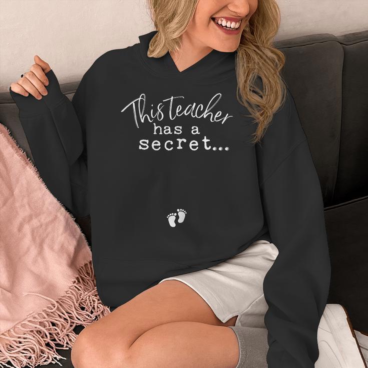 Fun Pregnant Teacher Announcement Idea- Footprints On Tummy Women's Hoodie, funny design Fun Pregnant Teacher Announcement Idea- Footprints On Tummy Women's Hoodie, funny design
