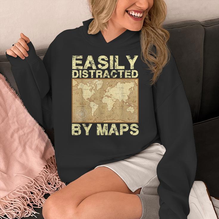 Geography Teacher Easily Distracted By Maps Women's Hoodie, funny design Geography Teacher Easily Distracted By Maps Women's Hoodie, funny design
