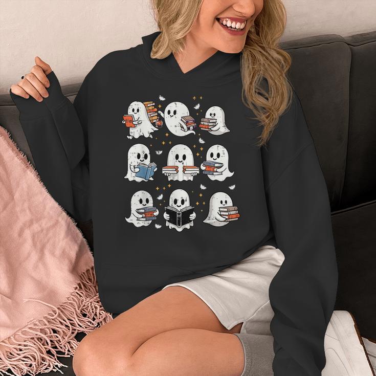 Ghosts With Books Library Halloween Men Women Kids Teacher Women's Hoodie, funny design
