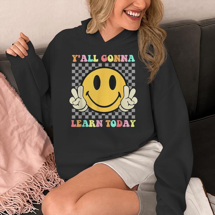 You All Gonna Learn Today Shirt Retro Groovy Teacher Life Women's Hoodie, Groovy Teacher Gifts, funny design