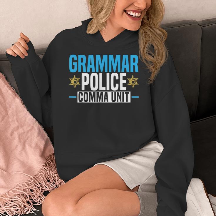 Grammar Police Comma Unit English Teacher Grammar Teacher For Men Women Women's Hoodie, English Teacher Gifts, funny design