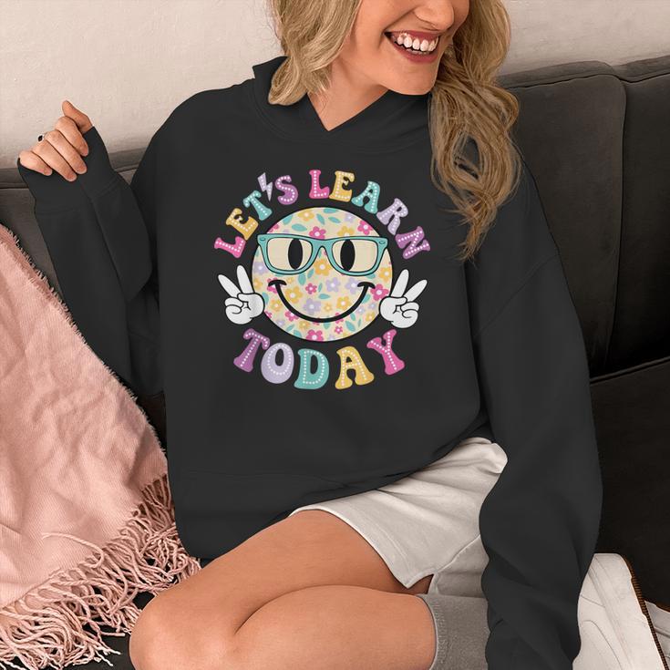 Groovy Retro Lets Learn Today Teacher Student Back To School Women's Hoodie, Groovy Teacher Gifts, funny design