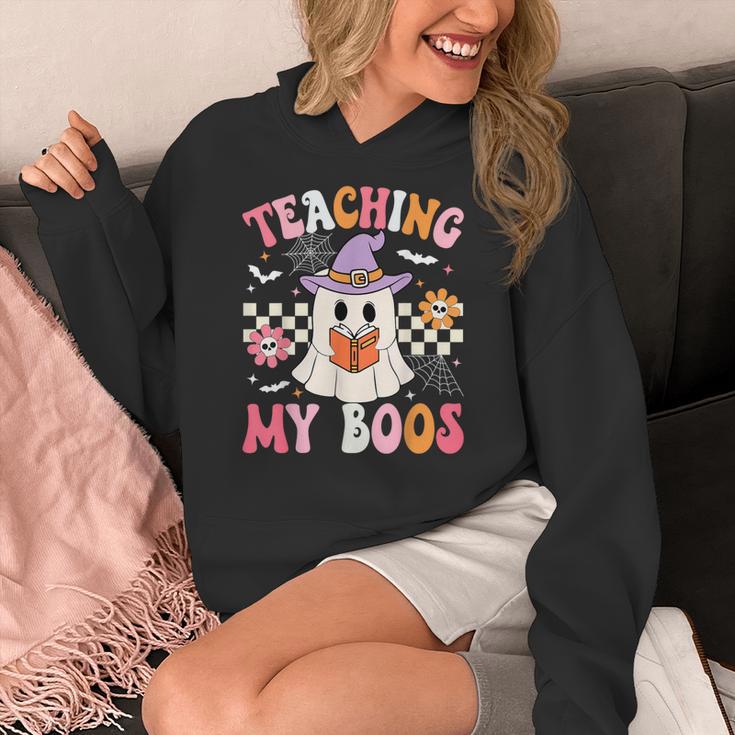 Groovy Teaching My Boos Teacher Ghost Halloween Teacher Women's Hoodie, Groovy Teacher Gifts, funny design Groovy Teaching My Boos Teacher Ghost Halloween Teacher Women's Hoodie, Groovy Teacher Gifts, funny design