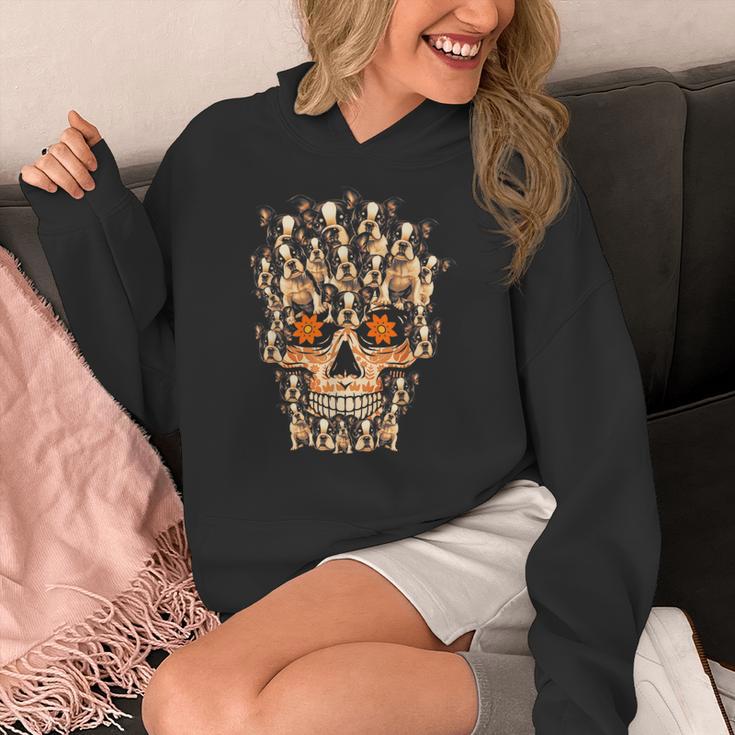 Halloween Costume Skull Boston Terrier Dog Lover For Men Women Kids Women's Hoodie, Boston Terrier Halloween Gifts, funny design