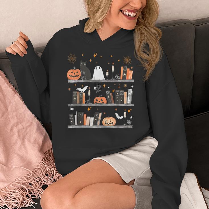 Halloween Library Ghost Books Teacher Spooky Trick Or Teach Women's Hoodie, funny design Halloween Library Ghost Books Teacher Spooky Trick Or Teach Women's Hoodie, funny design