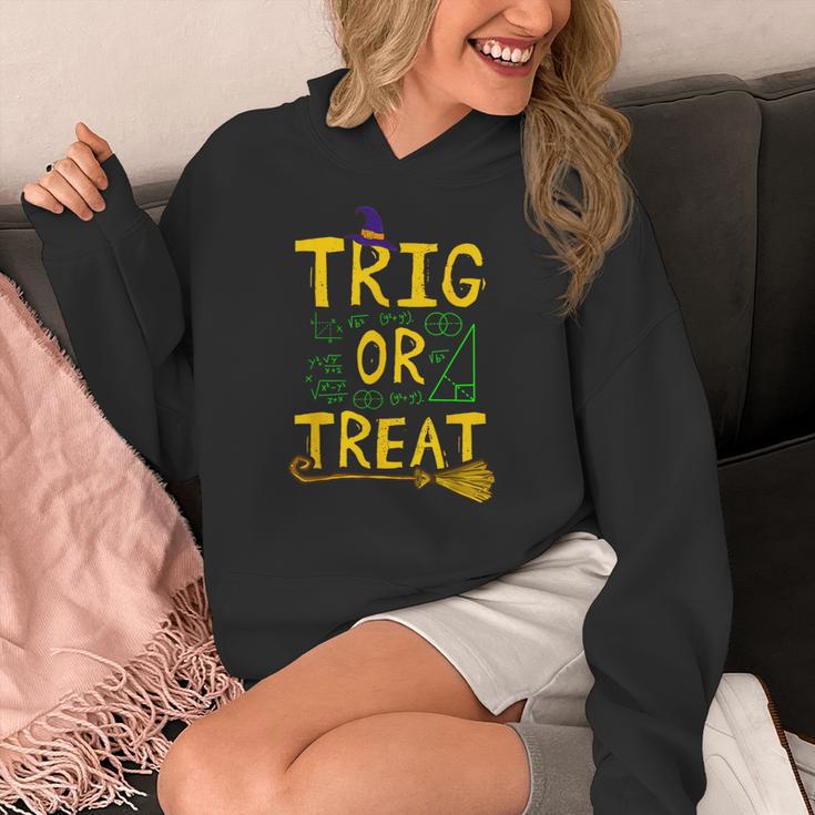 Halloween Math Teacher Trig Or Treat Student School College Women's Hoodie, funny design