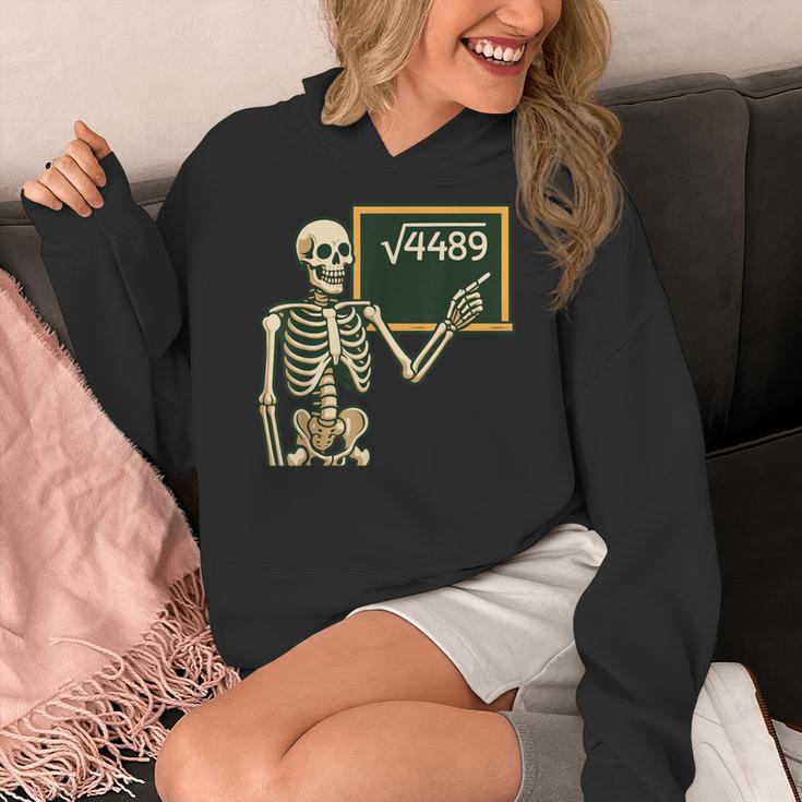 Halloween Skeleton 67 Meme Square Root 4489 Math Teacher Women's Hoodie, funny design