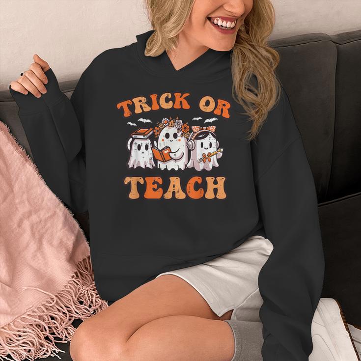 Halloween Teacher Ghosts Trick Or Teach Retro Costume Women Women's Hoodie, funny design