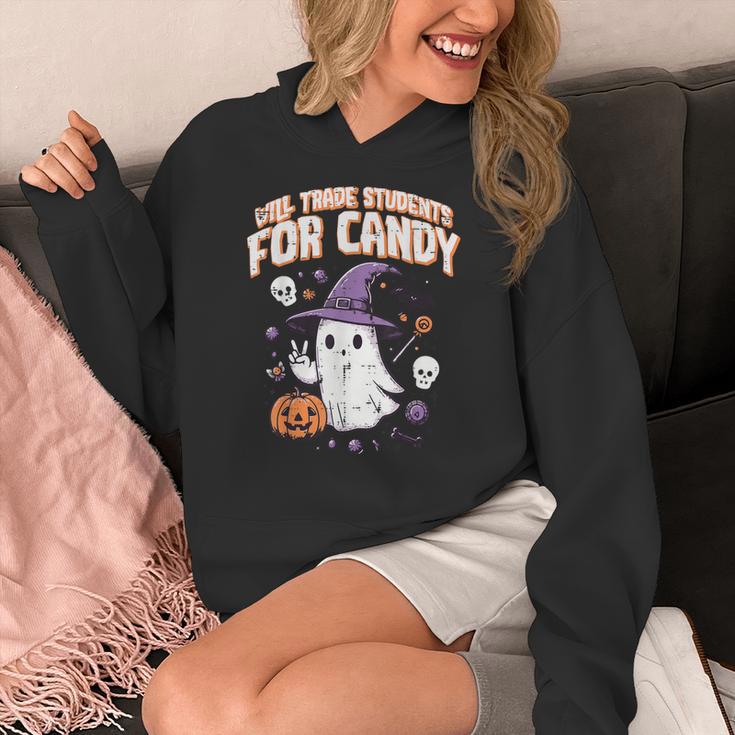Halloween Teacher Trade Students For Candy Costume Women Women's Hoodie, funny design