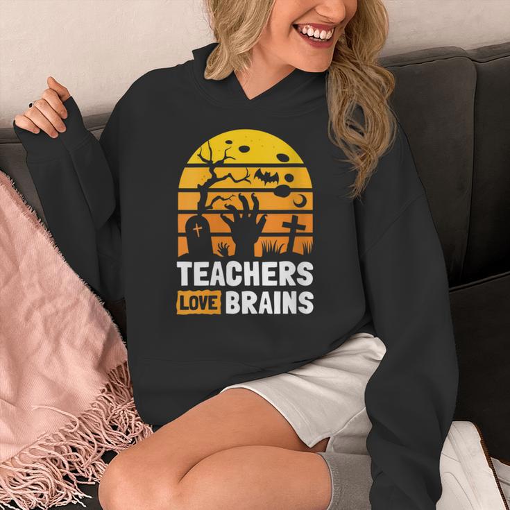 Halloween Teachers Science Math Teachers Love Brains Women's Hoodie, Science Teacher Gifts, funny design