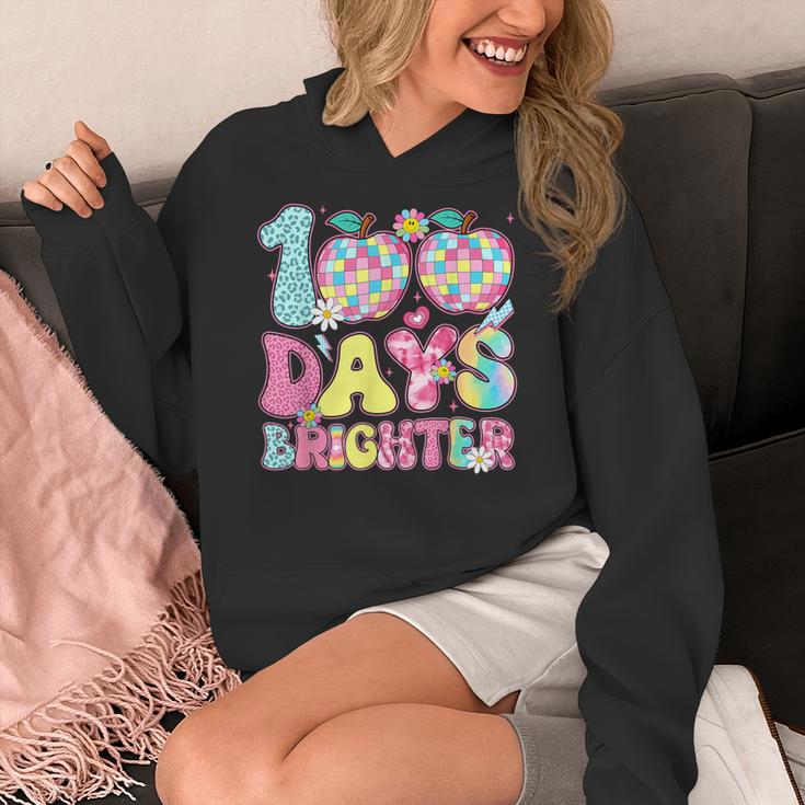 Happy 100th Day Of School 100 Days Brighter Teachers Kids Women's Hoodie, funny design
