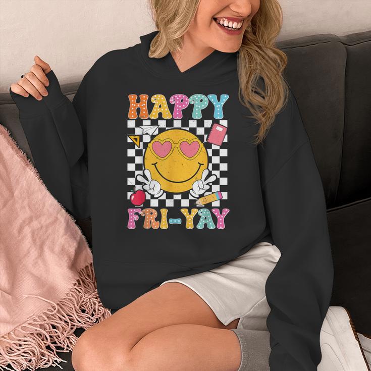 Happy Fri-Yay Groovy Teacher Friday Weekend Fri Yay Women's Hoodie, Groovy Teacher Gifts, funny design