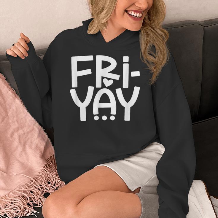 Happy Friyay Teacher Shirt Cute Teacher Fashion Fri-Yay Women's Hoodie, funny design