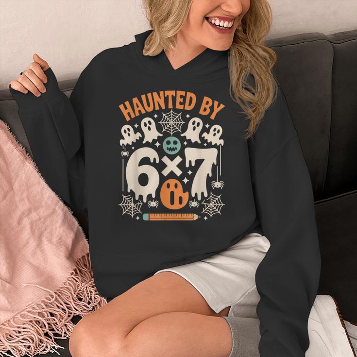 Haunted By 6x7 Math Teacher Halloween Pun Women's Hoodie, funny design Haunted By 6x7 Math Teacher Halloween Pun Women's Hoodie, funny design