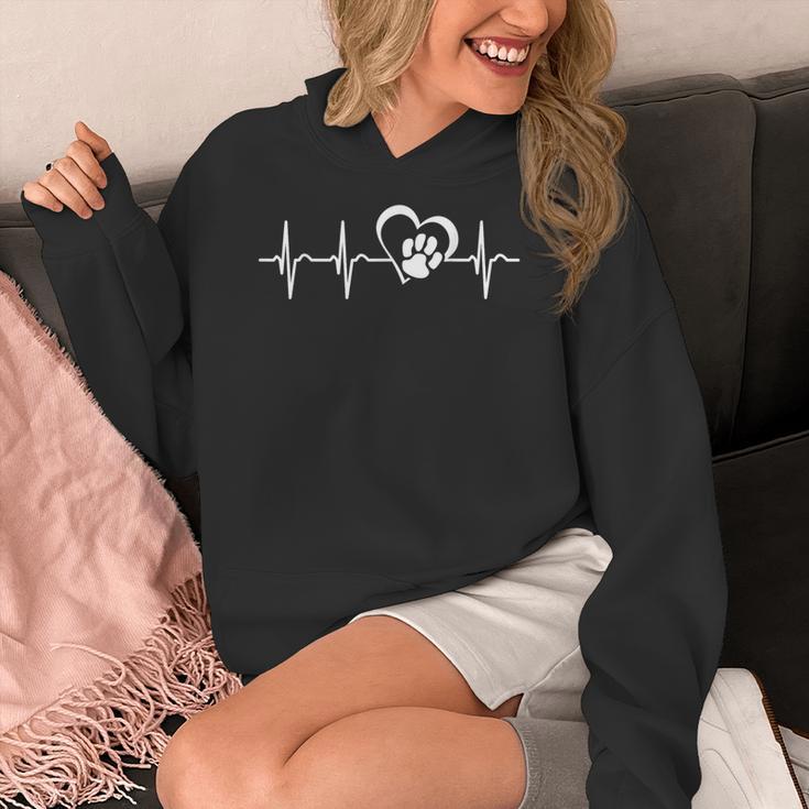 Heartbeat Dog Paw Women's Hoodie, funny design