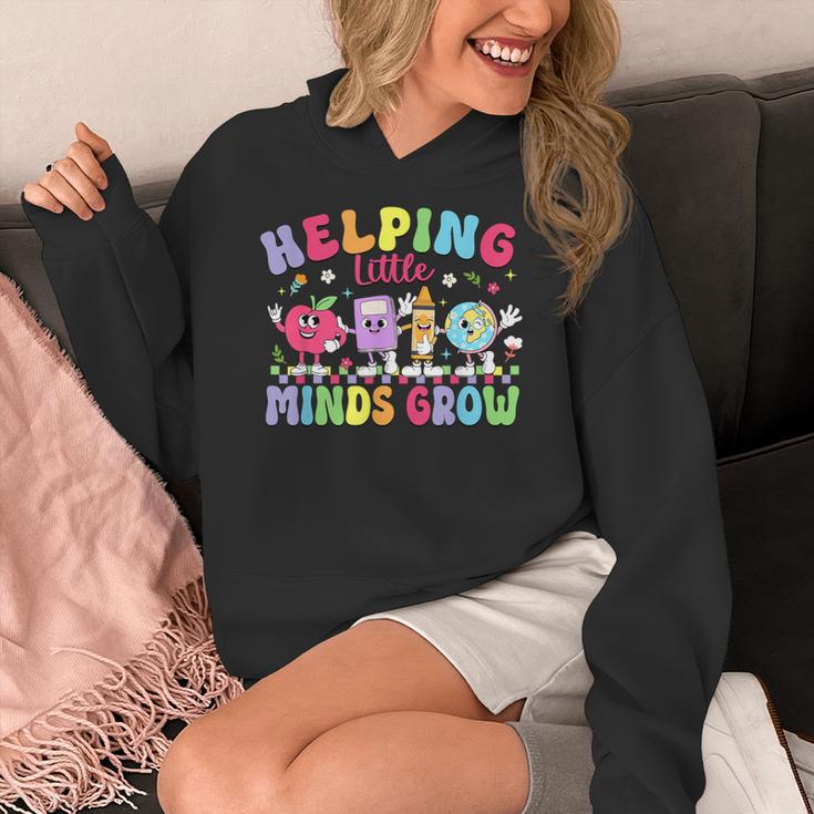 Helping Little Minds Grow Teacher Life Back To School Women's Hoodie, funny design Helping Little Minds Grow Teacher Life Back To School Women's Hoodie, funny design