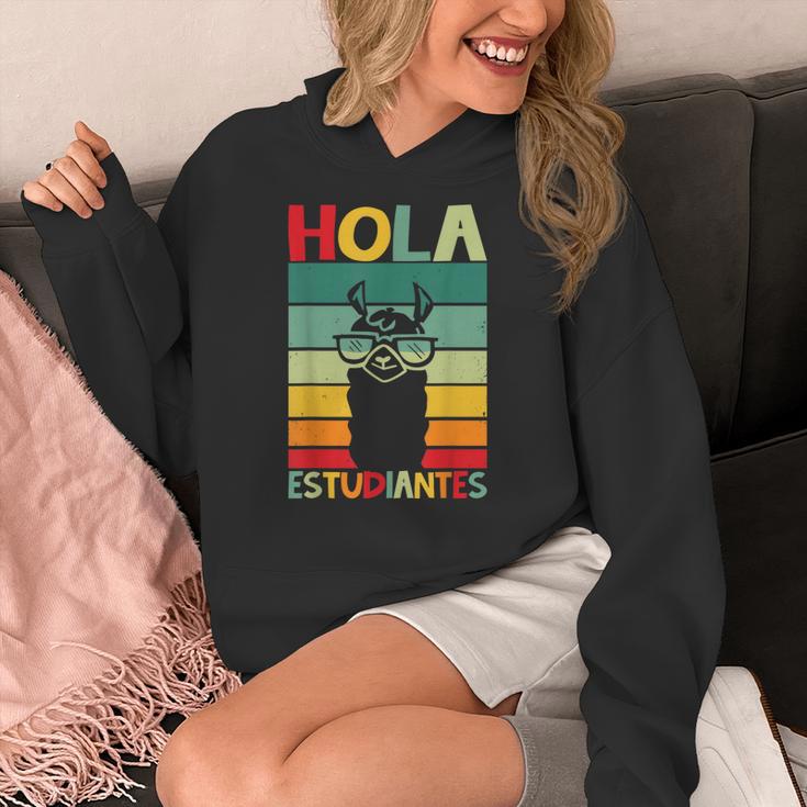 Hola Estudiantes Spanish Teacher Back To School 2025 Women's Hoodie, funny design