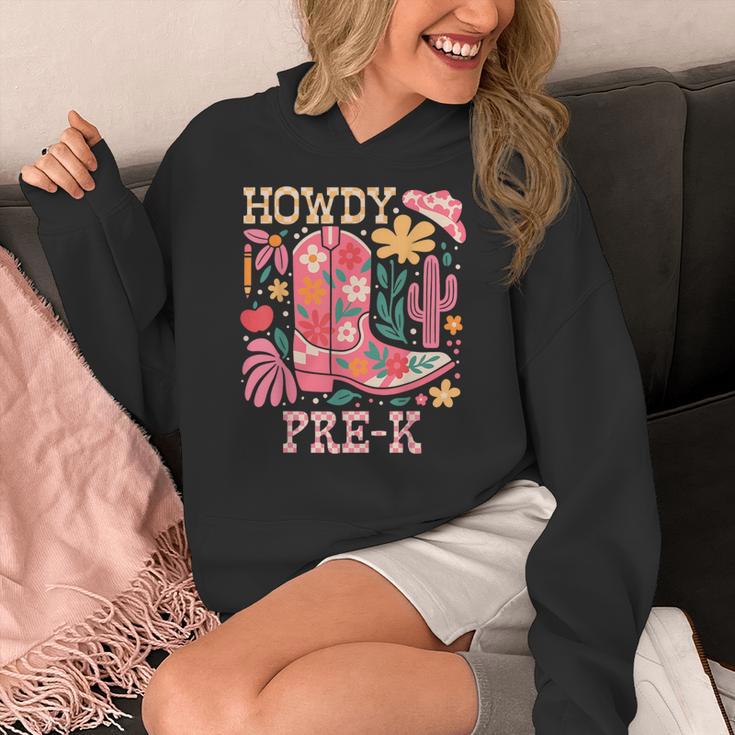 Howdy Pre-K Cowgirls Teacher Back To School Women's Hoodie, funny design
