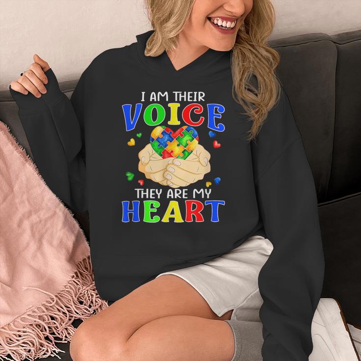 I Am Their Voice They Are My Heart Autism Awareness Teacher Women's Hoodie, funny design I Am Their Voice They Are My Heart Autism Awareness Teacher Women's Hoodie, funny design