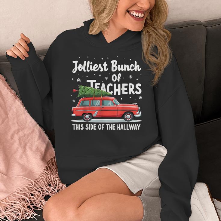 Jolliest Bunch Of Teachers This Side Of The Hallway Xmas PJ Women's Hoodie, funny design Jolliest Bunch Of Teachers This Side Of The Hallway Xmas PJ Women's Hoodie, funny design