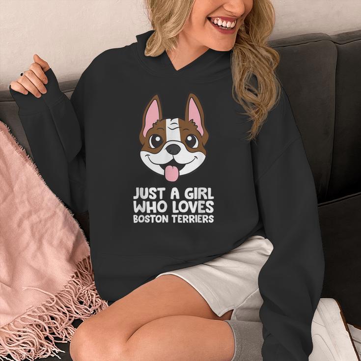 Just a Girl Who Loves Boston Terriers Women's Hoodie, funny design