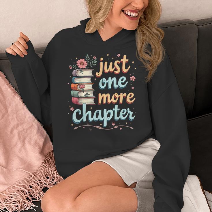 Just One More Chapter Book Reading Floral Teacher Book Lover Women's Hoodie, funny design