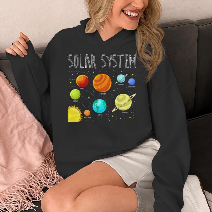 Kids Solar Systems Cute Planets Space Science Teacher School Women's Hoodie, Science Teacher Gifts, funny design