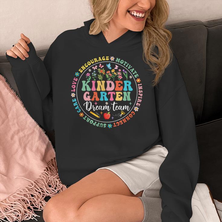 Kindergarten Dream Team Back To School Teacher Flower For Men Women Girls Kids Women's Hoodie, funny design