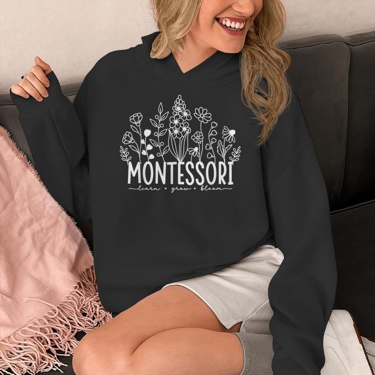 Learn Grow Bloom Wildflowers Appreciation Montessori Teacher Women's Hoodie, funny design