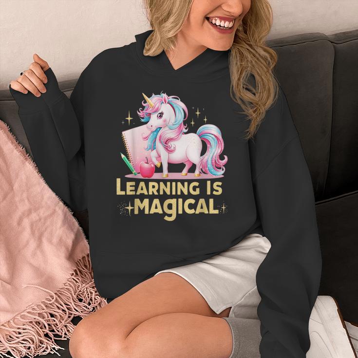 LEARNING IS MAGICAL TEACHER UNICORN BACK TO SCHOOL UNICORN Women's Hoodie, funny design LEARNING IS MAGICAL TEACHER UNICORN BACK TO SCHOOL UNICORN Women's Hoodie, funny design