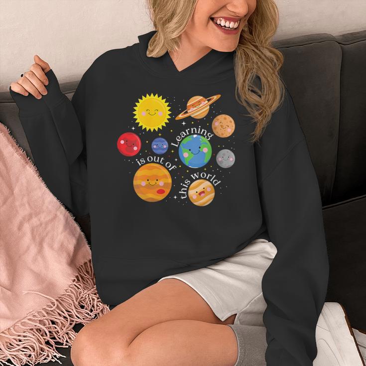 Learning Is Out Of This World Science Teacher Planets Women's Hoodie, Science Teacher Gifts, funny design Learning Is Out Of This World Science Teacher Planets Women's Hoodie, Science Teacher Gifts, funny design