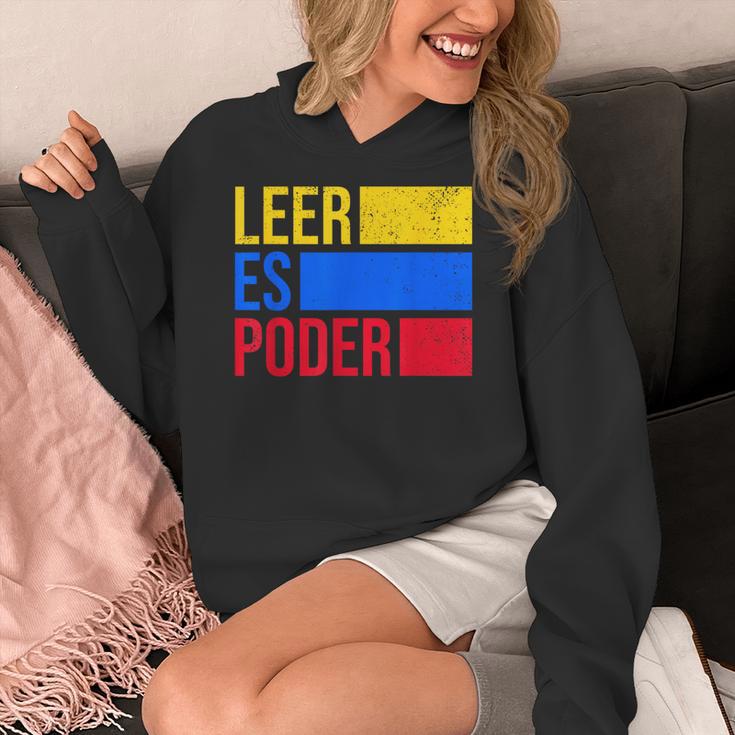 Leer Es Poder Colombian Spanish Teacher Maestra Colombia Women's Hoodie, funny design
