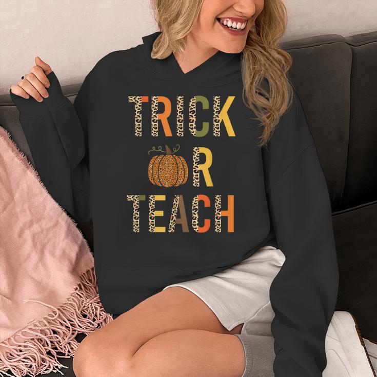 Leopard Trick Or Teach Halloween Teacher Costume Women Women's Hoodie, funny design