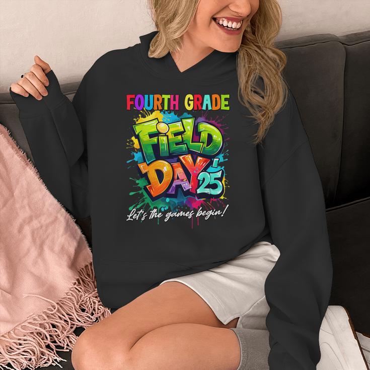Let The Games Begin Fourth Grade Field Day 2025 Teacher Kid Women's Hoodie, funny design