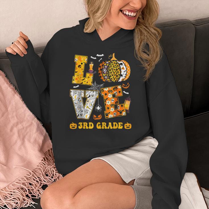 LOVE 3rd Grade Pumpkin Teacher Student Halloween Costume Women's Hoodie, funny design LOVE 3rd Grade Pumpkin Teacher Student Halloween Costume Women's Hoodie, funny design