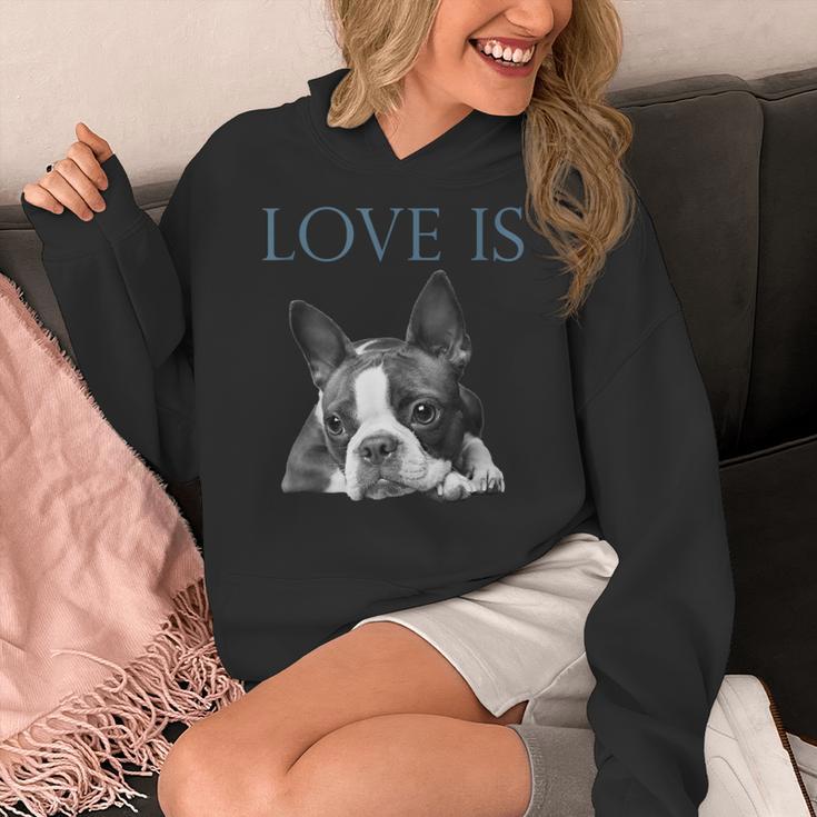 Love Is Boston Terrier Bostie Women's Hoodie, funny design
