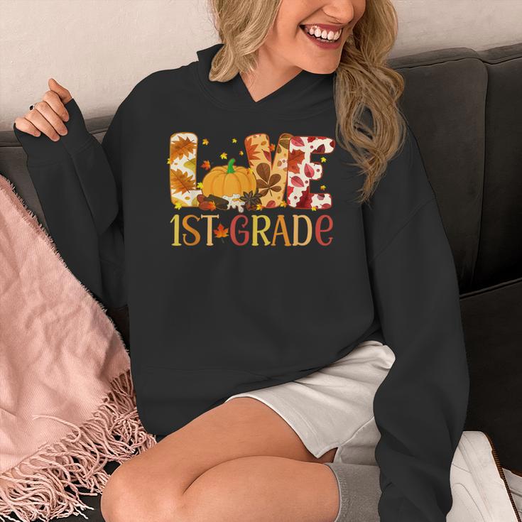 Love First Grade Happy Fall Thanksgiving Women 1st Teacher Women's Hoodie, First Grade Teacher Gifts, funny design Love First Grade Happy Fall Thanksgiving Women 1st Teacher Women's Hoodie, First Grade Teacher Gifts, funny design