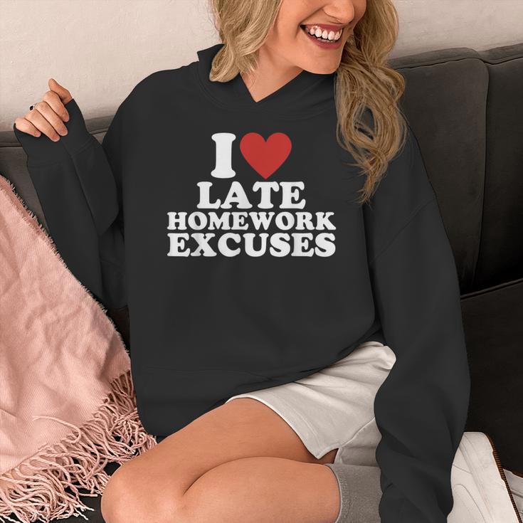 I Love Late Homework Excuses Sarcastic Teacher Lie For Men Women Women's Hoodie, funny design I Love Late Homework Excuses Sarcastic Teacher Lie For Men Women Women's Hoodie, funny design