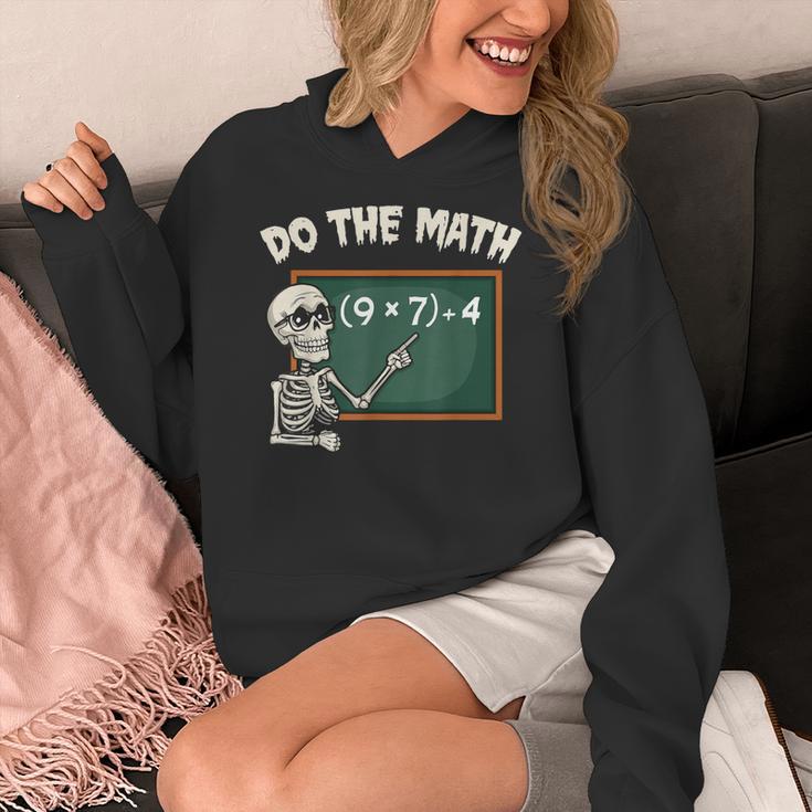 Do The Math 67 Meme Joke Halloween Skeleton Math Teacher Women's Hoodie, funny design