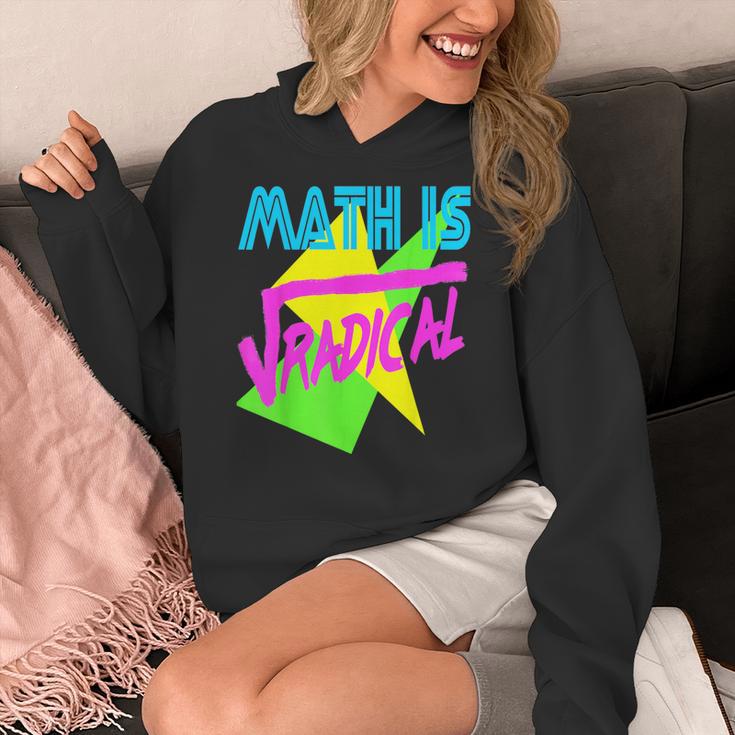 Math Is Radical Retro 80s Vintage Algebra Teacher Women's Hoodie, funny design