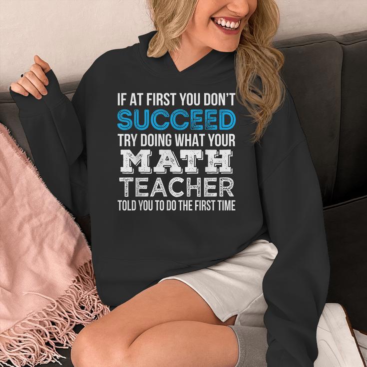 Math Teacher If At First You Don't Succeed Women's Hoodie, funny design Math Teacher If At First You Don't Succeed Women's Hoodie, funny design