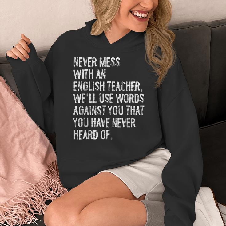 Never Mess With An English Teacher Back To School Women's Hoodie, English Teacher Gifts, funny design Never Mess With An English Teacher Back To School Women's Hoodie, English Teacher Gifts, funny design
