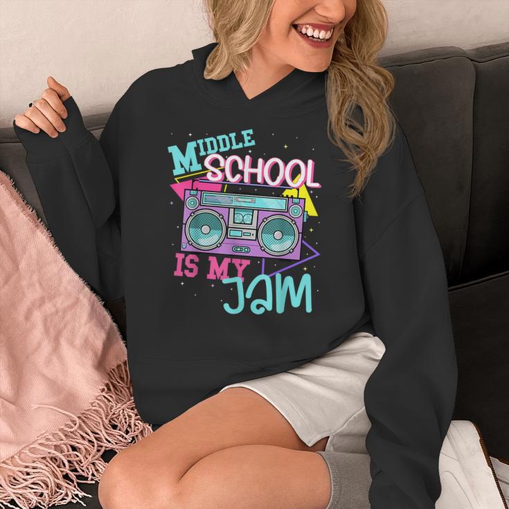 Middle School Is My Jam Cute Teacher Shirt 80's 90's Styl Women's Hoodie, funny design