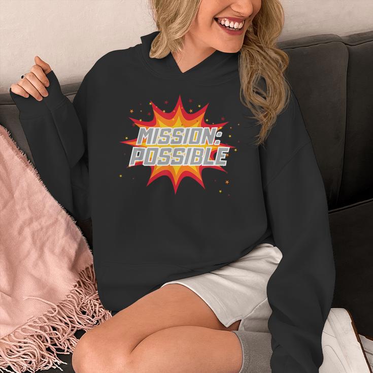 Mission Possible Motivational Inspirational School Teacher Women's Hoodie, funny design Mission Possible Motivational Inspirational School Teacher Women's Hoodie, funny design