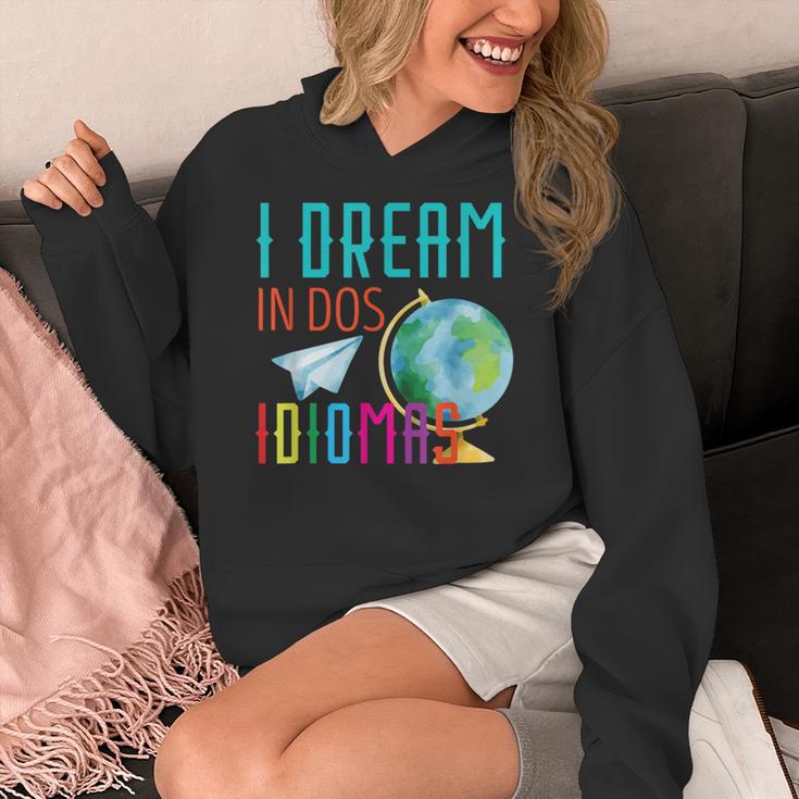 Multilingual Teacher In Dos Idiomas Linguist Language Women's Hoodie, funny design Multilingual Teacher In Dos Idiomas Linguist Language Women's Hoodie, funny design
