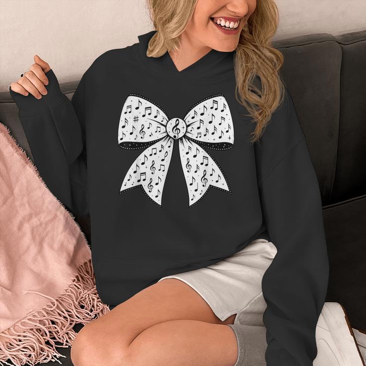 Music Notes Coquette Bow Music Teacher School Musician Band Women's Hoodie, funny design Music Notes Coquette Bow Music Teacher School Musician Band Women's Hoodie, funny design